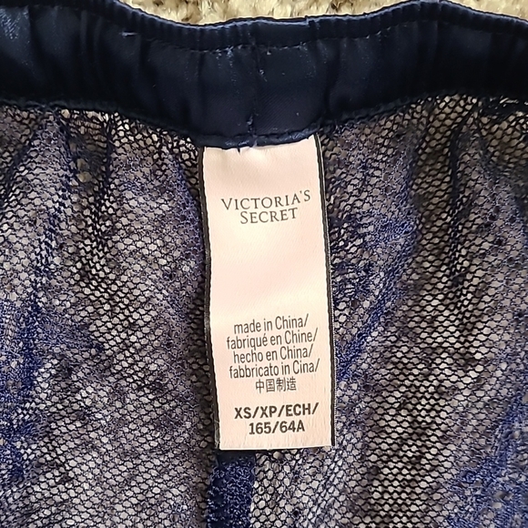 Victoria's Secret Navy Mesh Lace Drawstring Pajama Pants - Picture 2 of 9